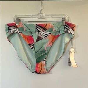 CALIA by Carrie Underwood Green and Pink Geometric Bikini